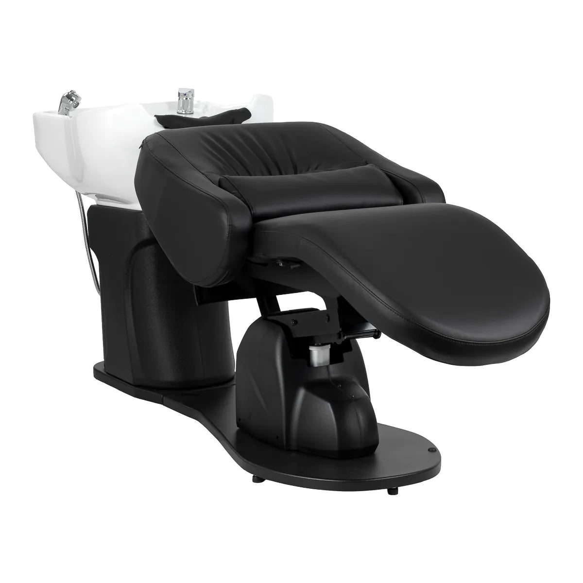 Gabbiano Trycho 2 Electric Hair Wash Unit Black - front view of the complete wash unit