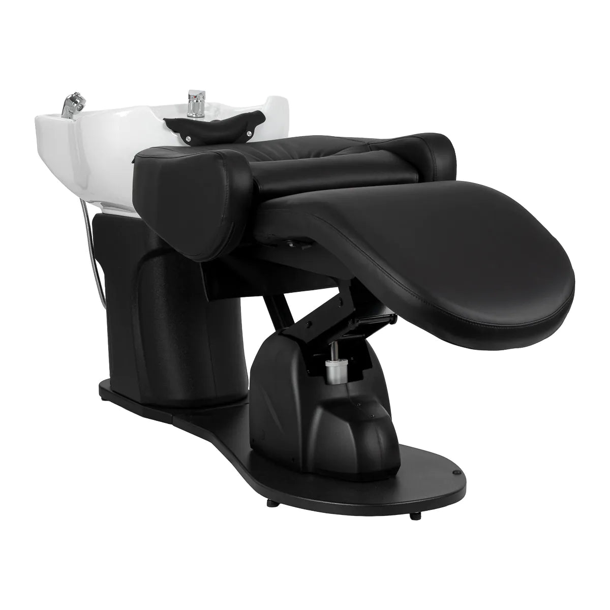 Gabbiano Trycho 2 Electric Hair Wash Unit Black - side view of the complete wash unit