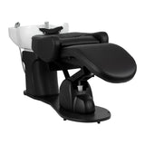 Gabbiano Trycho 2 Electric Hair Wash Unit Black - side view of the complete wash unit