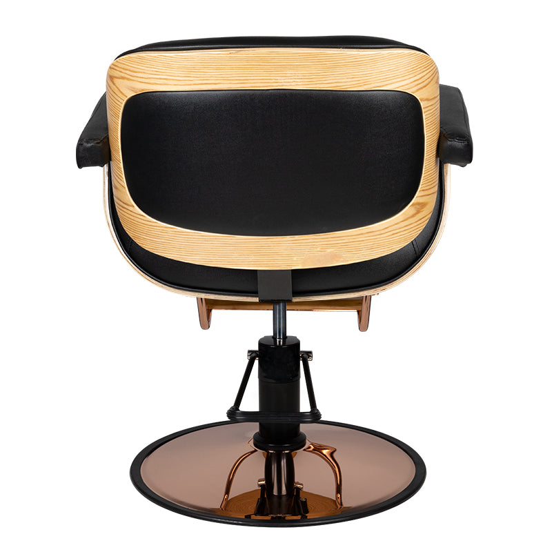 Gabbiano Venice Barber Chair Black - front view on a white background