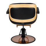 Gabbiano Venice Barber Chair Black - front view on a white background