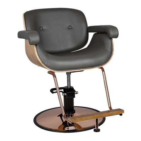 Gabbiano Venice Hair Salon Styling Chair Grey - angled front view on a white background