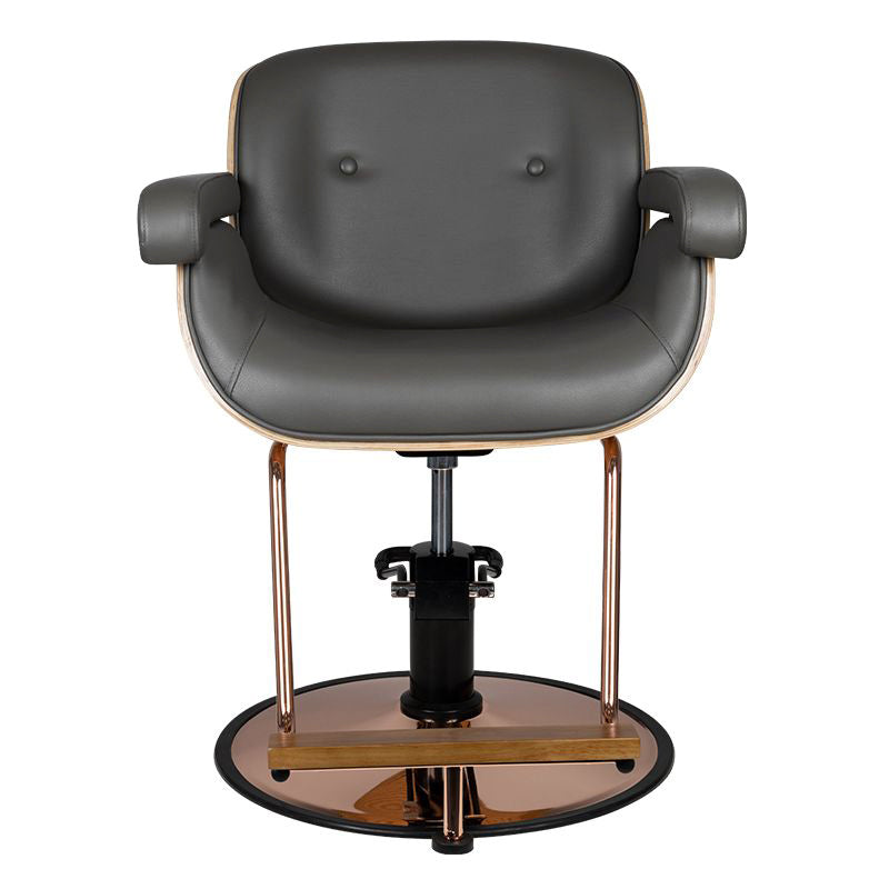 Gabbiano Venice Hair Salon Styling Chair Grey - front view on a white background