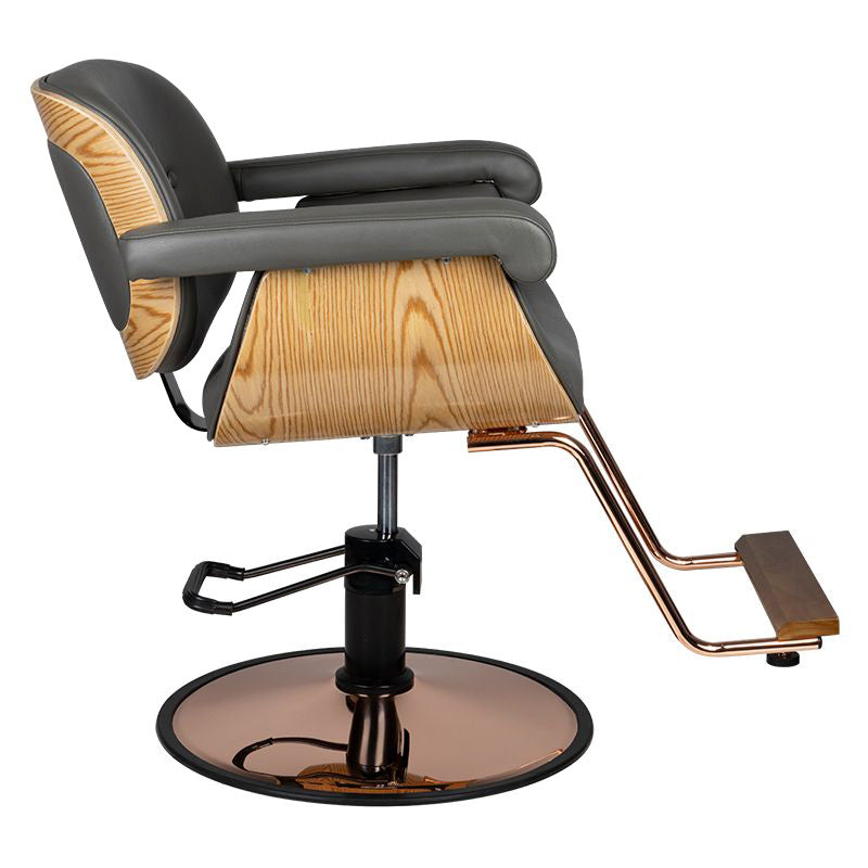 Gabbiano Venice Hair Salon Styling Chair Grey - rear view on a white background