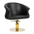 Gabbiano Versal Hair Salon Styling Chair Gold & Black - angled front view on a white background
