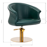Gabbiano Versal Hair Salon Styling Chair Gold & Black - front view on a white background
