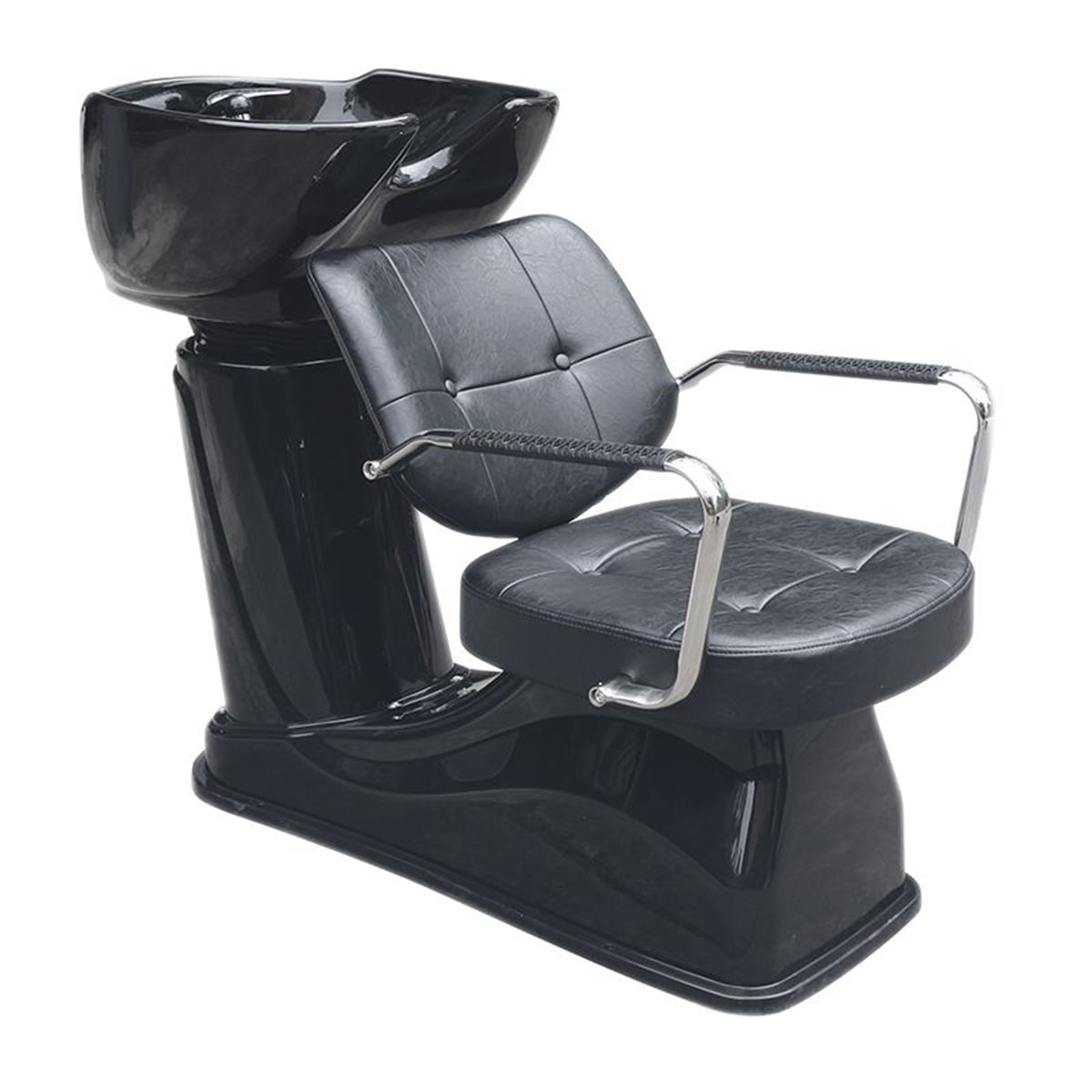 Gabbiano Vigo Black Backwash Unit Hairdressing Salon - full product view at an angle on a white background