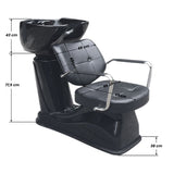 Gabbiano Vigo Black Backwash Unit Hairdressing Salon - dimensions and measurements shown