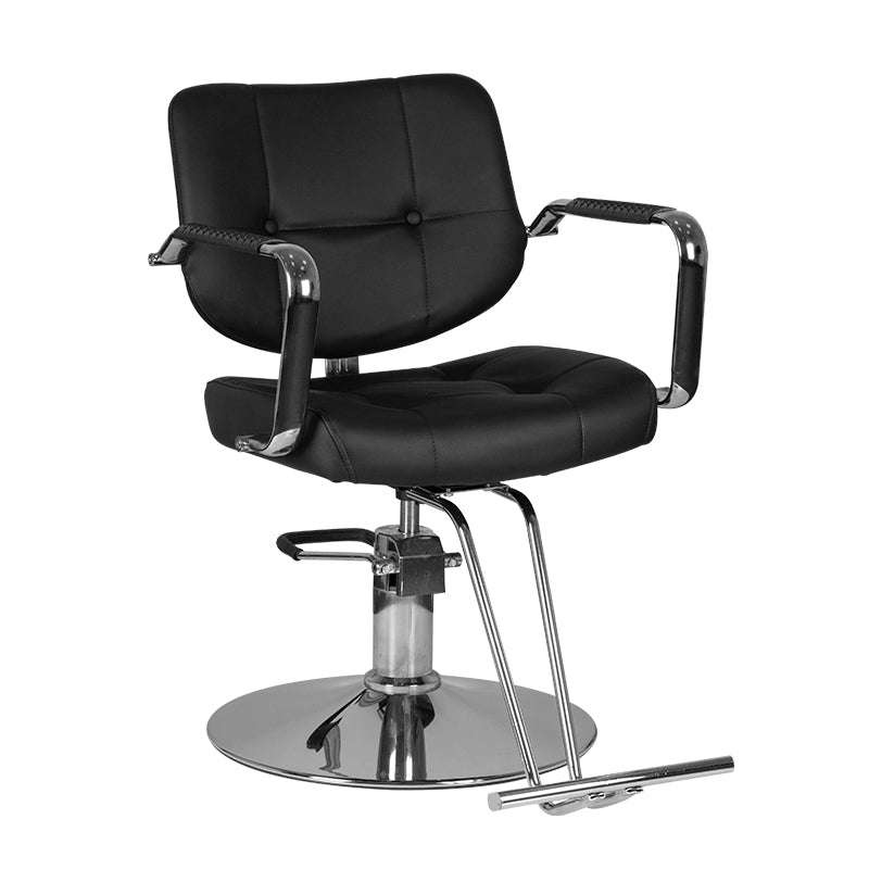 Gabbiano Vigo Hair Salon Styling Chair Black - angled front view on a white background