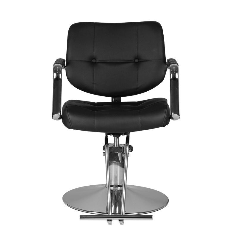 Gabbiano Vigo Hair Salon Styling Chair Black - front view on a white background