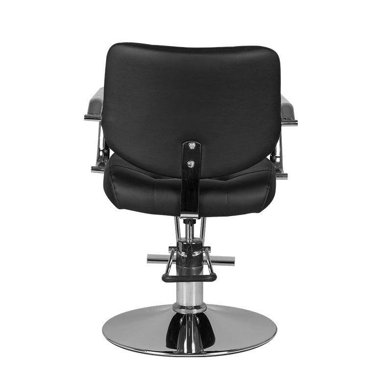 Gabbiano Vigo Hair Salon Styling Chair Black - rear view on a white background