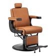 Gabbiano Visionerio Barber Chair Light Brown - angled front view on a white background
