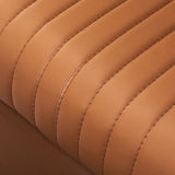 Gabbiano Visionerio Barber Chair Light Brown - close-up of the upholstery and construction details
