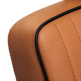 Gabbiano Visionerio Barber Chair Light Brown - close-up of the upholstery, frame and footrest details