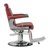 Gabbiano Visionerio red barber chair shown from the side