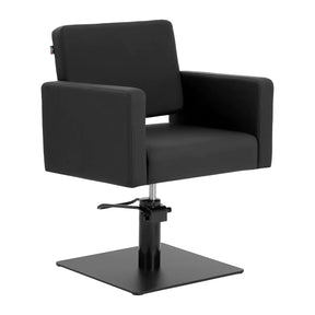 Gabbiano Vitoria Hair Salon Styling Chair Black - angled front view on a white background