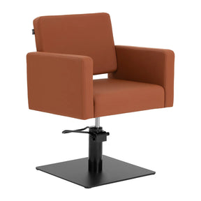 Gabbiano Vitoria Hair Salon Styling Chair Brown - angled front view on a white background