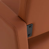 Gabbiano Vitoria Hair Salon Styling Chair Brown - close-up of the upholstery and construction details