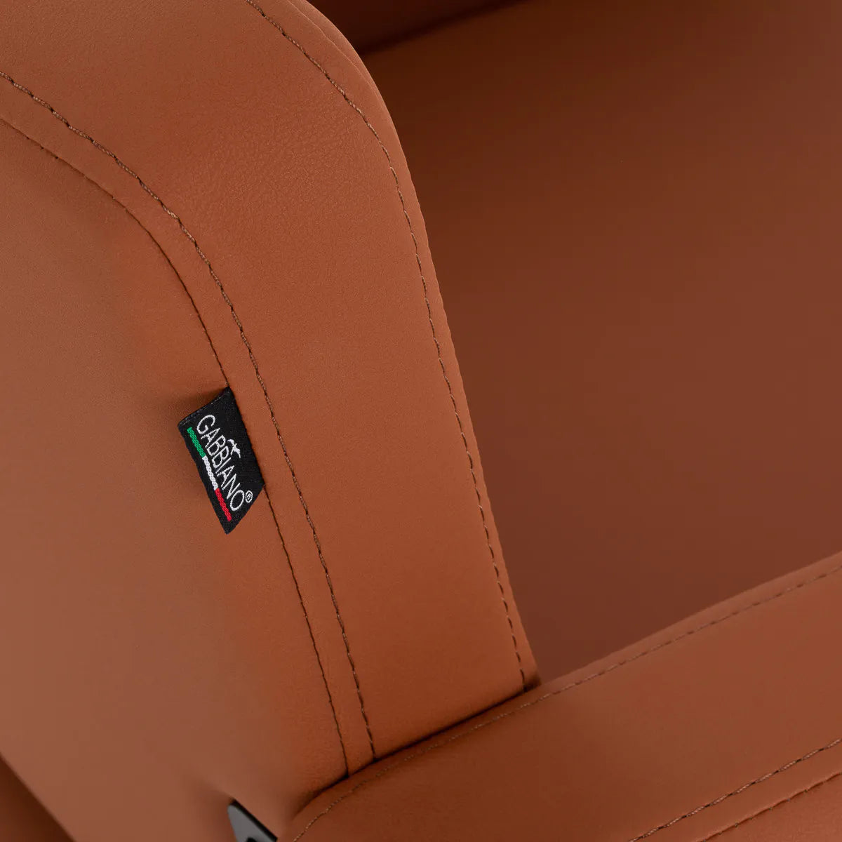 Gabbiano Vitoria Hair Salon Styling Chair Brown - close-up of the upholstery and construction details
