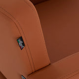 Gabbiano Vitoria Hair Salon Styling Chair Brown - close-up of the upholstery and construction details