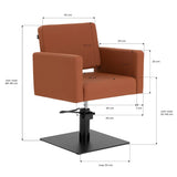 Gabbiano Vitoria Hair Salon Styling Chair Brown - close-up of the upholstery, frame and footrest details