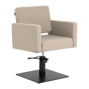Gabbiano Vitoria Hair Salon Styling Chair Grey & Beige - angled front view on a white background