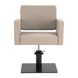 Gabbiano Vitoria Hair Salon Styling Chair Grey & Beige - side view on a white background