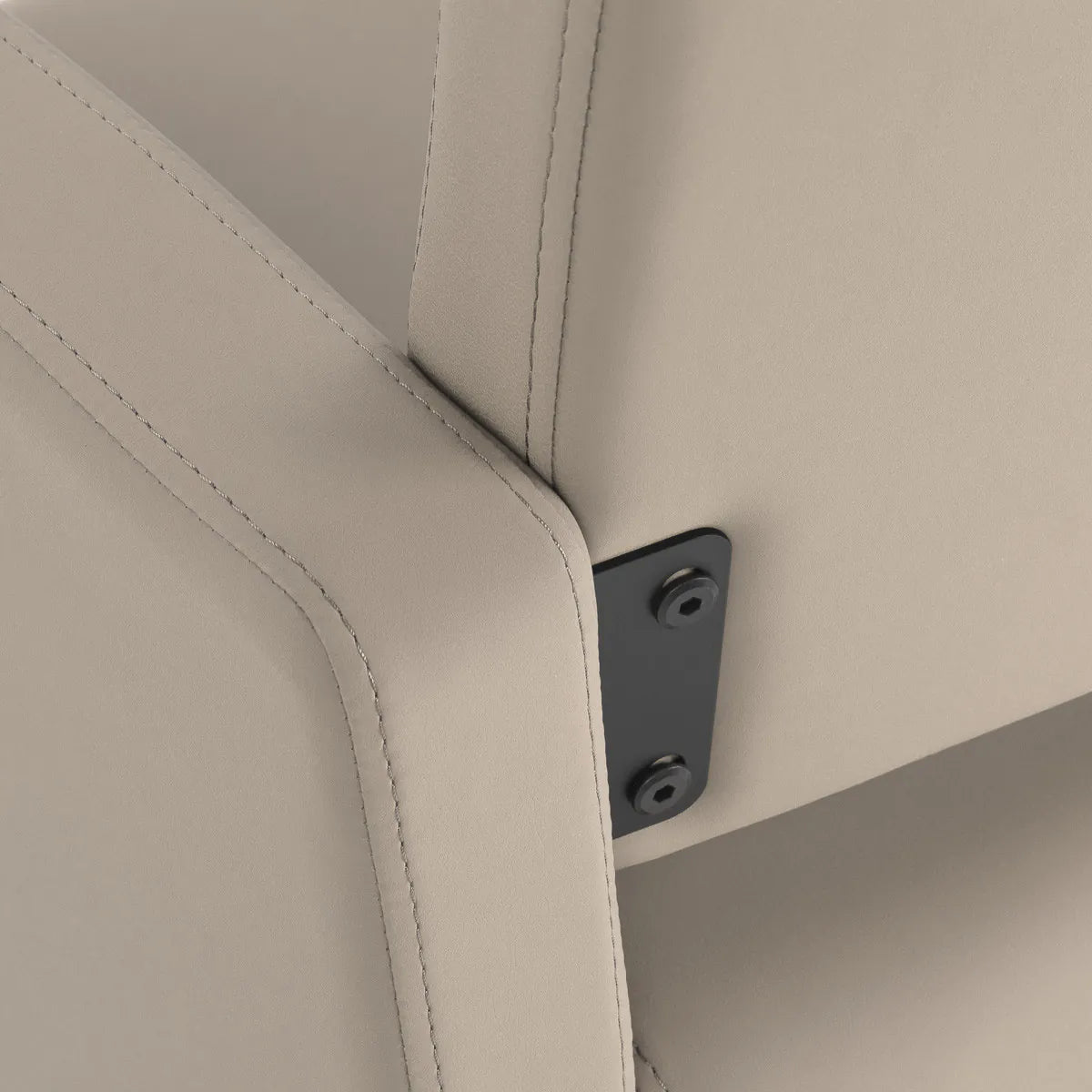 Gabbiano Vitoria Hair Salon Styling Chair Grey & Beige - close-up of the upholstery and construction details