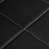 Detailed stitching pattern on the seat of Gabbiano Waiting Room Sofa Avila Black & Gold with premium black upholstery.
