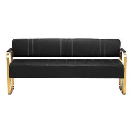 Gabbiano Waiting Room Sofa Avila Black & Gold - front view
