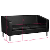 Gabbiano Waiting Room Sofa Bm18003 Black - isolated on a white background
