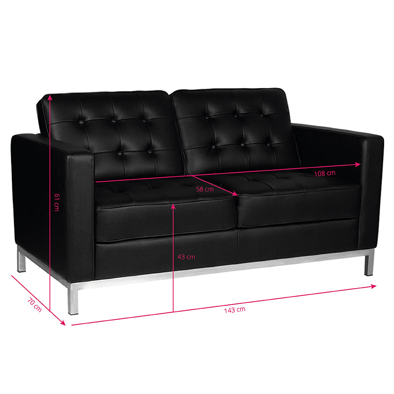Gabbiano Waiting Room Sofa Bm18019 Black - product displayed with its packaging on a dark background