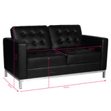 Gabbiano Waiting Room Sofa Bm18019 Black - product displayed with its packaging on a dark background