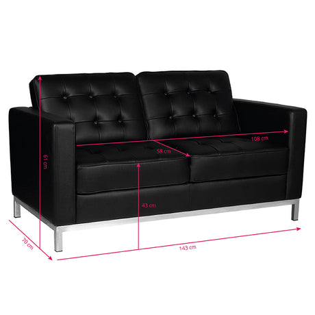 Gabbiano Waiting Room Sofa Bm18019 Black - product displayed with its packaging on a dark background