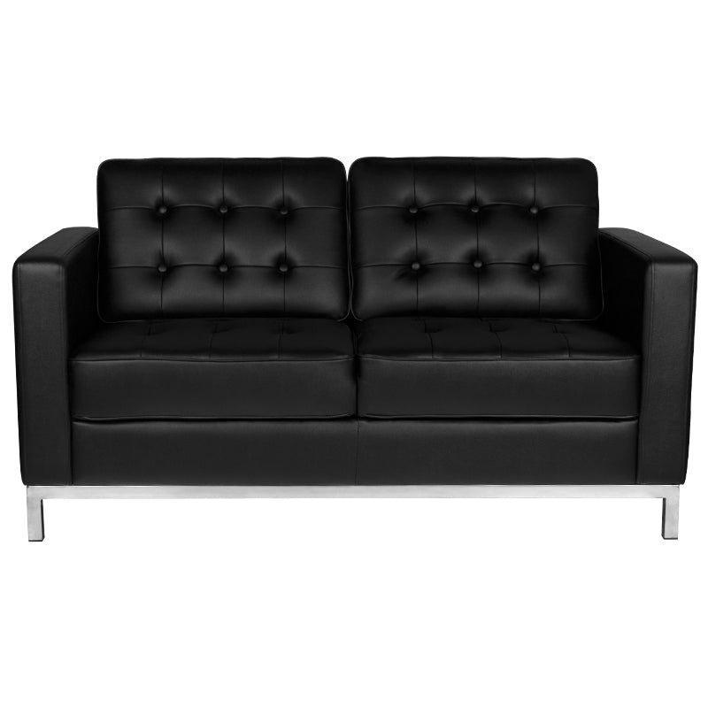 Gabbiano Waiting Room Sofa Bm18019 Black - product displayed with its packaging on a dark background