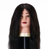 Gabbiano WZ1 Hairdressing Training Head, Natural Hair, Colour 1#, Length 20" - training head hair shown on a white background