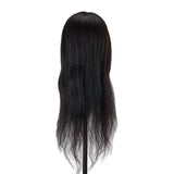 Gabbiano WZ1 Hairdressing Training Head, Natural Hair, Colour 1#, Length 20" - training head hair shown on a white background