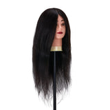 Gabbiano WZ1 Hairdressing Training Head, Natural Hair, Colour 1#, Length 20" - training head hair shown on a white background