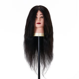 Gabbiano WZ1 Hairdressing Training Head, Natural Hair, Colour 1#, Length 20" - training head hair shown on a white background