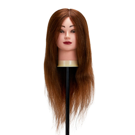 Gabbiano WZ1 Hairdressing Training Head, Natural Hair, Colour 4#, Length 20" - training head hair shown on a white background