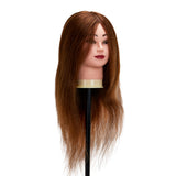 Gabbiano WZ1 Hairdressing Training Head, Natural Hair, Colour 4#, Length 20" - training head hair shown on a white background