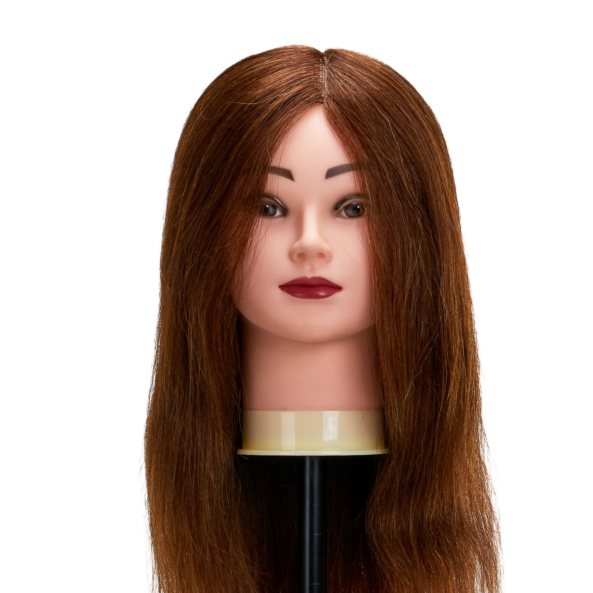 Gabbiano WZ1 Hairdressing Training Head, Natural Hair, Colour 4#, Length 20" - training head hair shown on a white background