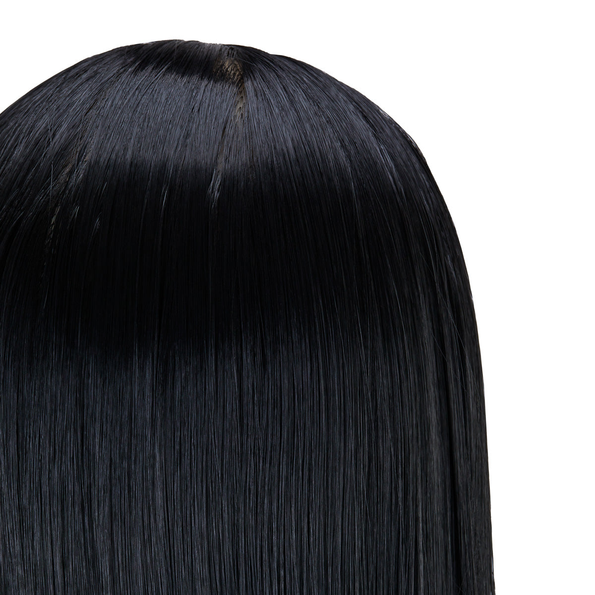 Gabbiano WZ2 Hairdressing Training Head, Synthetic Hair, Colour 1#, Length 24" - training head hair shown on a white background