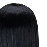Gabbiano WZ2 Hairdressing Training Head, Synthetic Hair, Colour 1#, Length 24" - training head hair shown on a white background