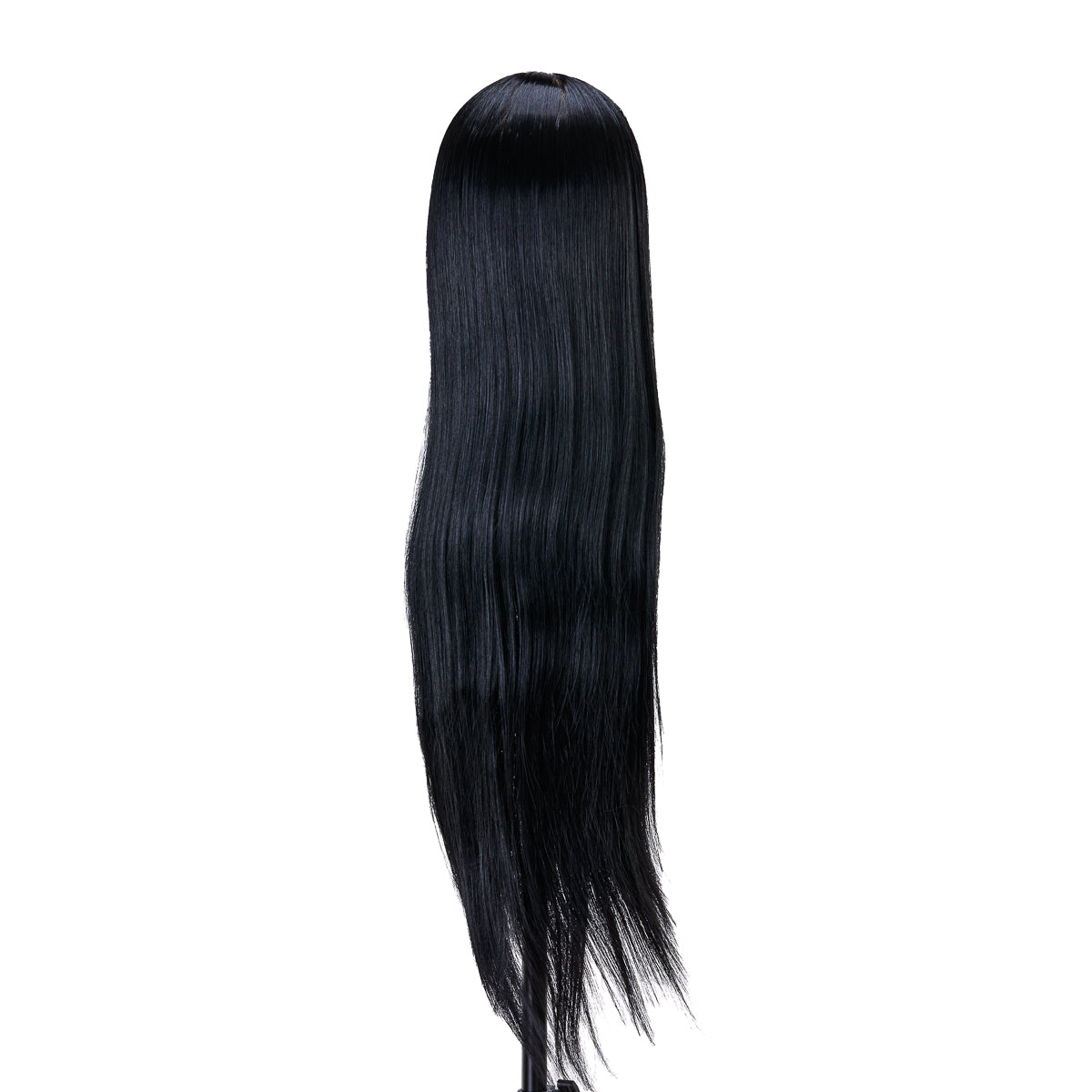 Gabbiano WZ2 Hairdressing Training Head, Synthetic Hair, Colour 1#, Length 24" - training head hair shown on a white background