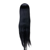 Gabbiano WZ2 Hairdressing Training Head, Synthetic Hair, Colour 1#, Length 24" - training head hair shown on a white background