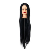 Gabbiano WZ2 Hairdressing Training Head, Synthetic Hair, Colour 1#, Length 24" - training head hair shown on a white background