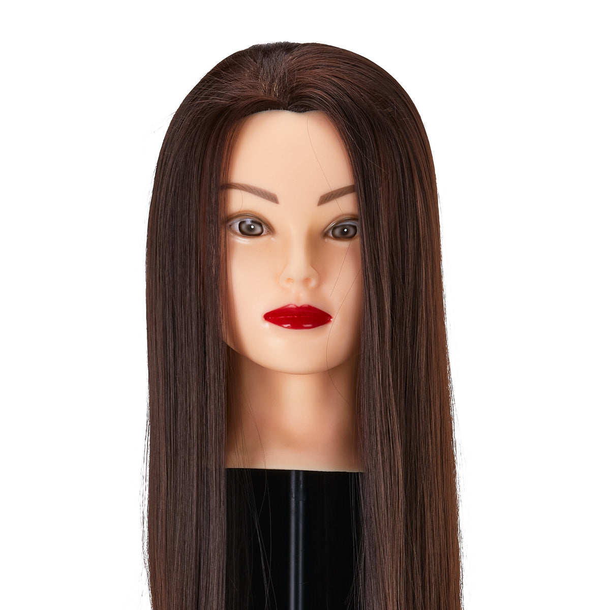 Gabbiano WZ2 Hairdressing Training Head, Synthetic Hair, Colour 4#, Length 24" - training head hair shown on a white background