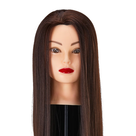 Gabbiano WZ2 Hairdressing Training Head, Synthetic Hair, Colour 4#, Length 24" - training head hair shown on a white background