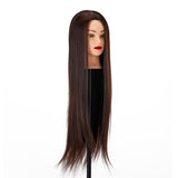 Gabbiano WZ2 Hairdressing Training Head, Synthetic Hair, Colour 4#, Length 24" - training head hair shown on a white background